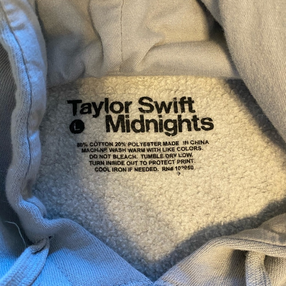 Taylor Swift Midnights Draw the Cat Eye Vigilante Hoodie Gray L - Picture 3 of 4